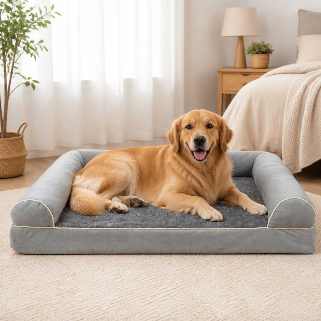 DogBedHouse High-Density Egg Tray & Non-Slip Dog Bed (Removable Cover)