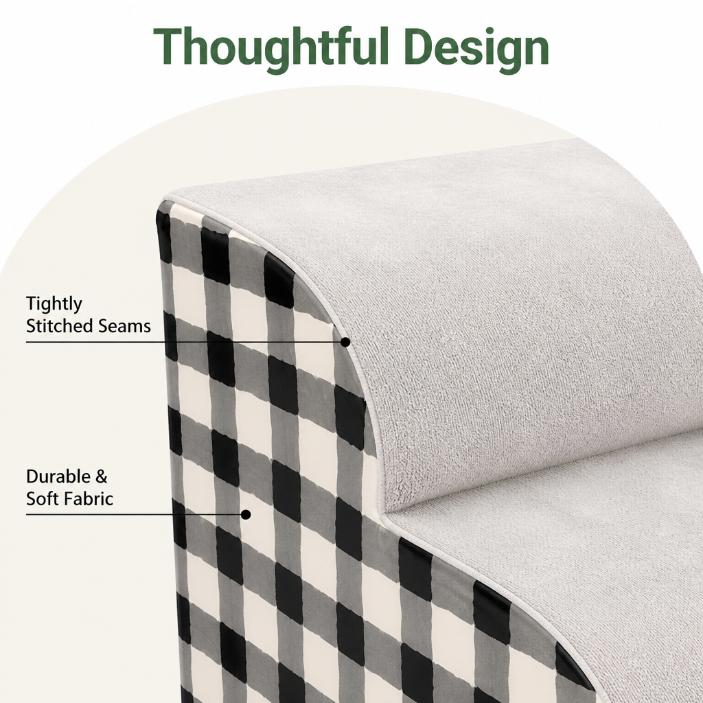 DogBedHouse High-Density Foam & Detachable Washable Cover Pet Stairs (2/3-Step)