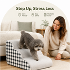 DogBedHouse High-Density Foam & Detachable Washable Cover Pet Stairs (2/3-Step)