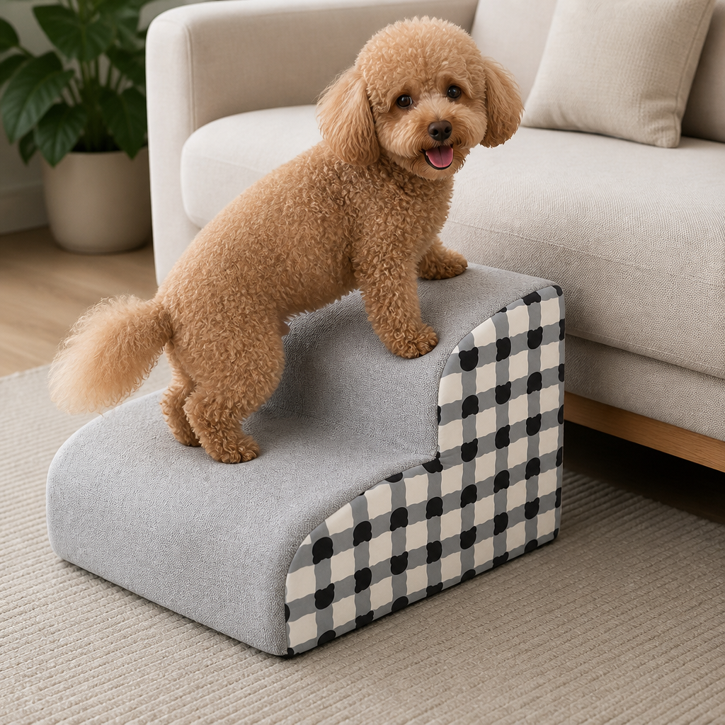 DogBedHouse High-Density Foam & Non-Slip Dog Stairs (2-3 Steps)