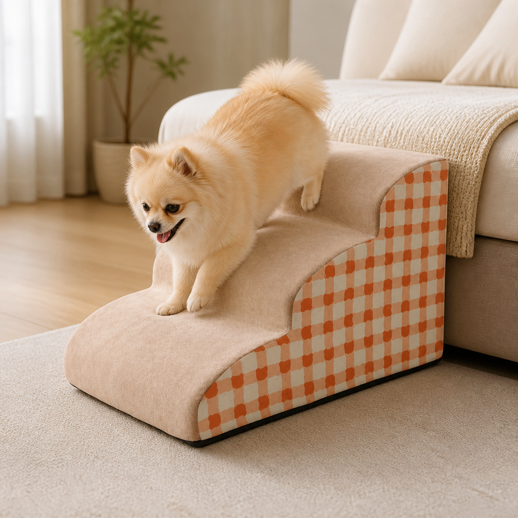 DogBedHouse High-Density Foam & Non-Slip Dog Stairs (2-3 Steps)