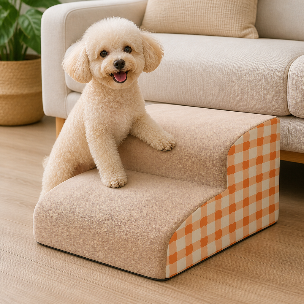 DogBedHouse High-Density Foam & Non-Slip Dog Stairs (2-3 Steps)