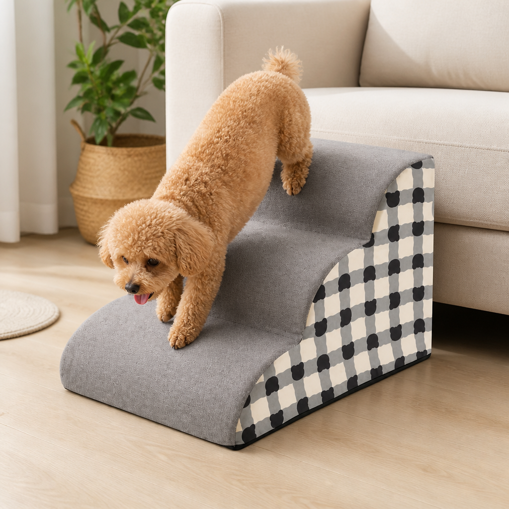 DogBedHouse High-Density Foam & Non-Slip Dog Stairs (2-3 Steps)