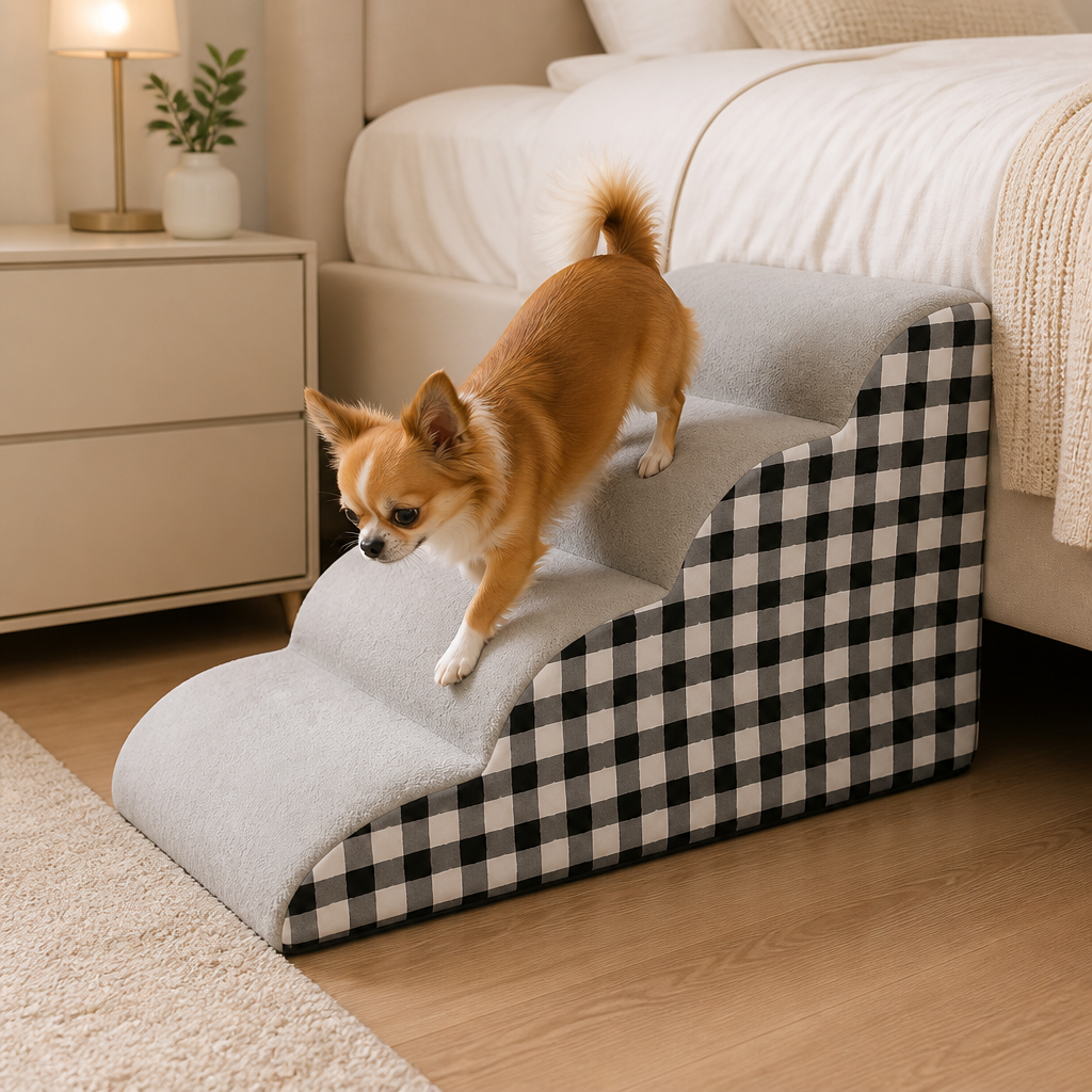 DogBedHouse High-Density Foam & Non-Slip Dog Stairs (2–4 Steps)
