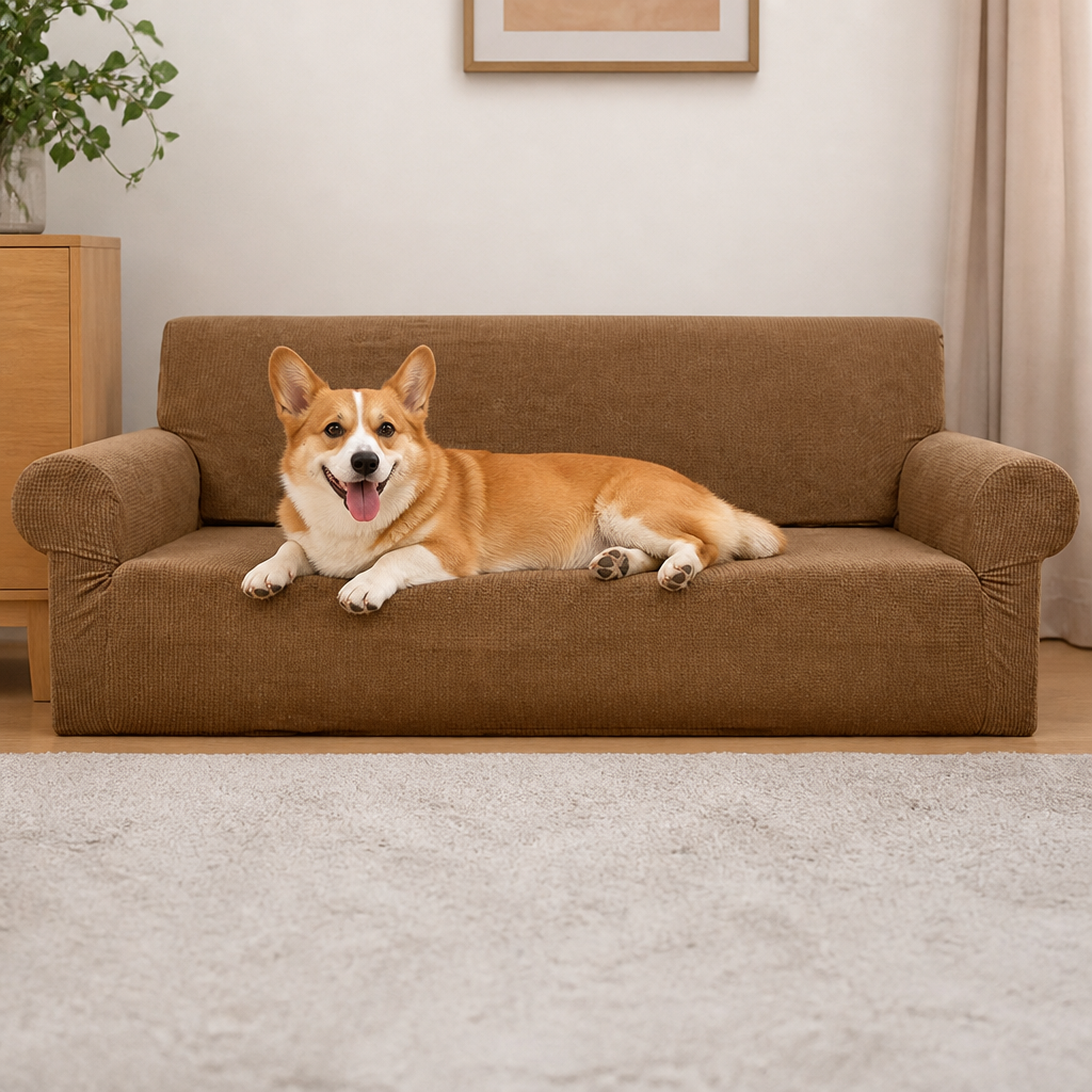 DogBedHouse High-Stretch Jacquard & Machine Washable Sofa Slipcover (Universal Fit)