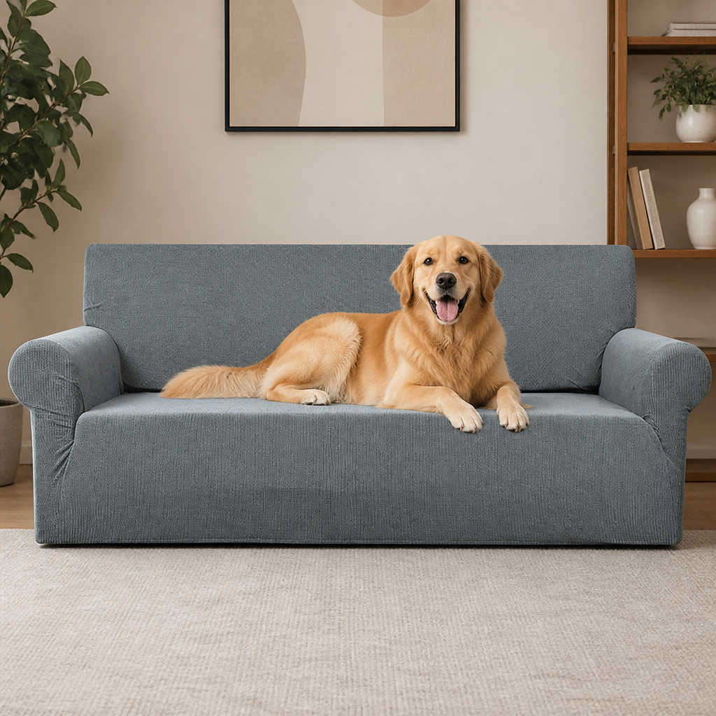 DogBedHouse High-Stretch Jacquard & Machine Washable Sofa Slipcover (Universal Fit)