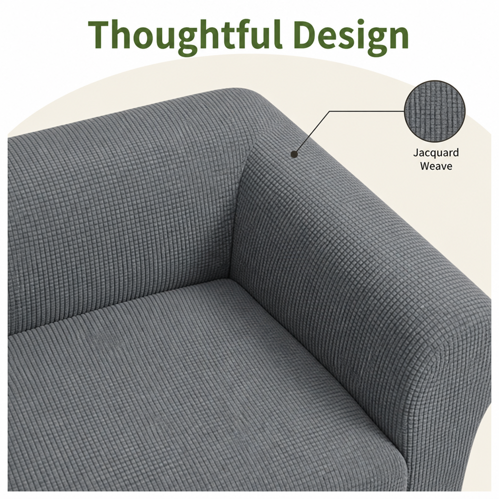 DogBedHouse High-Stretch Jacquard & Machine Washable Sofa Slipcover (Universal Fit)