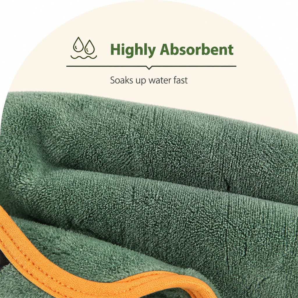 DogBedHouse Highly Absorbent & Quick-Dry Hooded Dog Towel (Bathrobe Style)