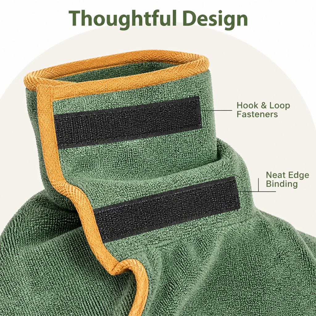 DogBedHouse Highly Absorbent & Quick-Dry Hooded Dog Towel (Bathrobe Style)