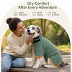 DogBedHouse Highly Absorbent & Quick-Dry Hooded Dog Towel (Bathrobe Style)