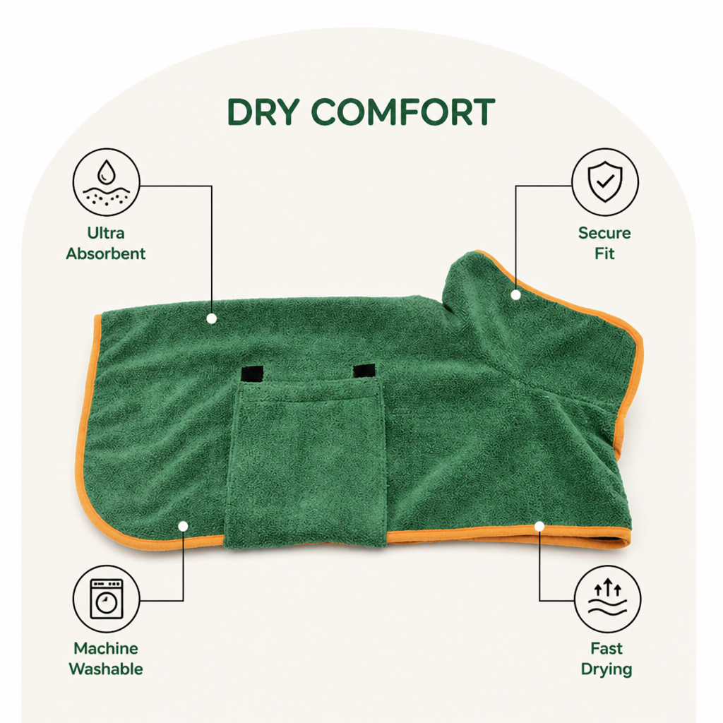 DogBedHouse Highly Absorbent & Quick-Dry Pet Bathrobe