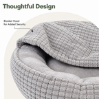 DogBedHouse Hooded Plush & Non-Slip Cave Bed (Machine Washable)