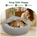 DogBedHouse Hooded Plush & Non-Slip Cave Bed (Machine Washable)