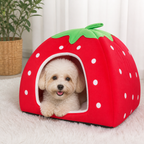 DogBedHouse Hooded Plush Pet Cave Bed (Removable Cushion)