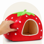 DogBedHouse Hooded Plush Pet Cave Bed (Removable Cushion)