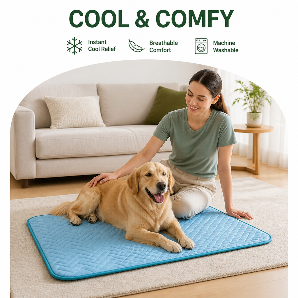 DogBedHouse Ice Silk & Breathable Mesh Cooling Mat (Machine Washable)
