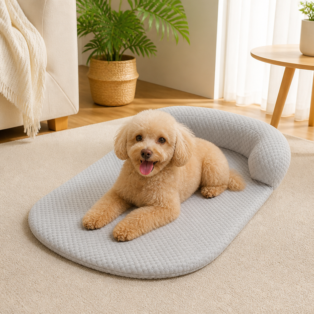DogBedHouse Ice Silk Cooling 3D Egg Foam Dog Bed