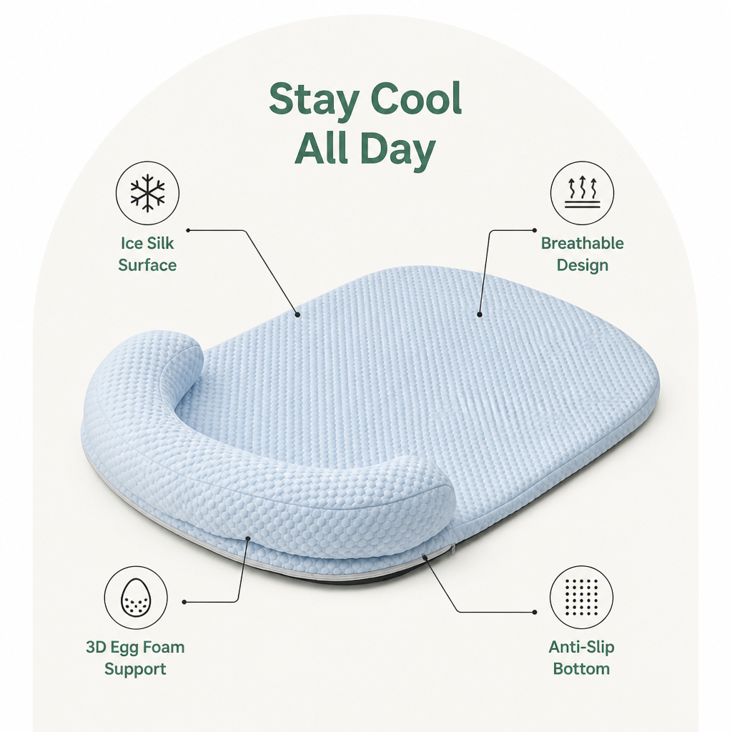DogBedHouse Ice Silk Cooling 3D Egg Foam Dog Bed