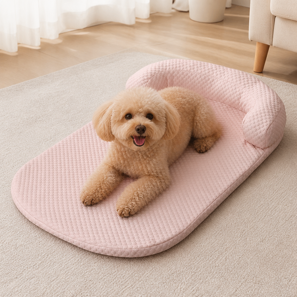 DogBedHouse Ice Silk Cooling 3D Egg Foam Dog Bed