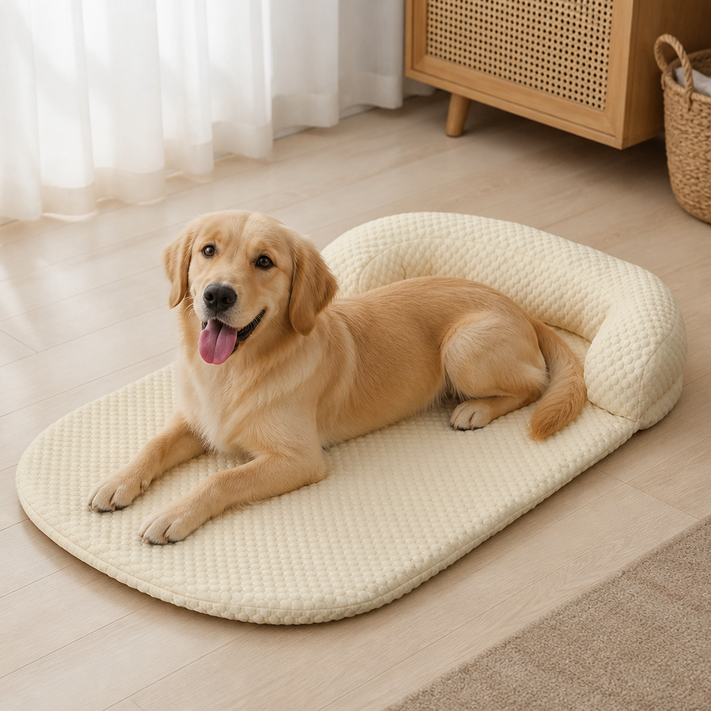 DogBedHouse Ice Silk Cooling 3D Egg Foam Dog Bed