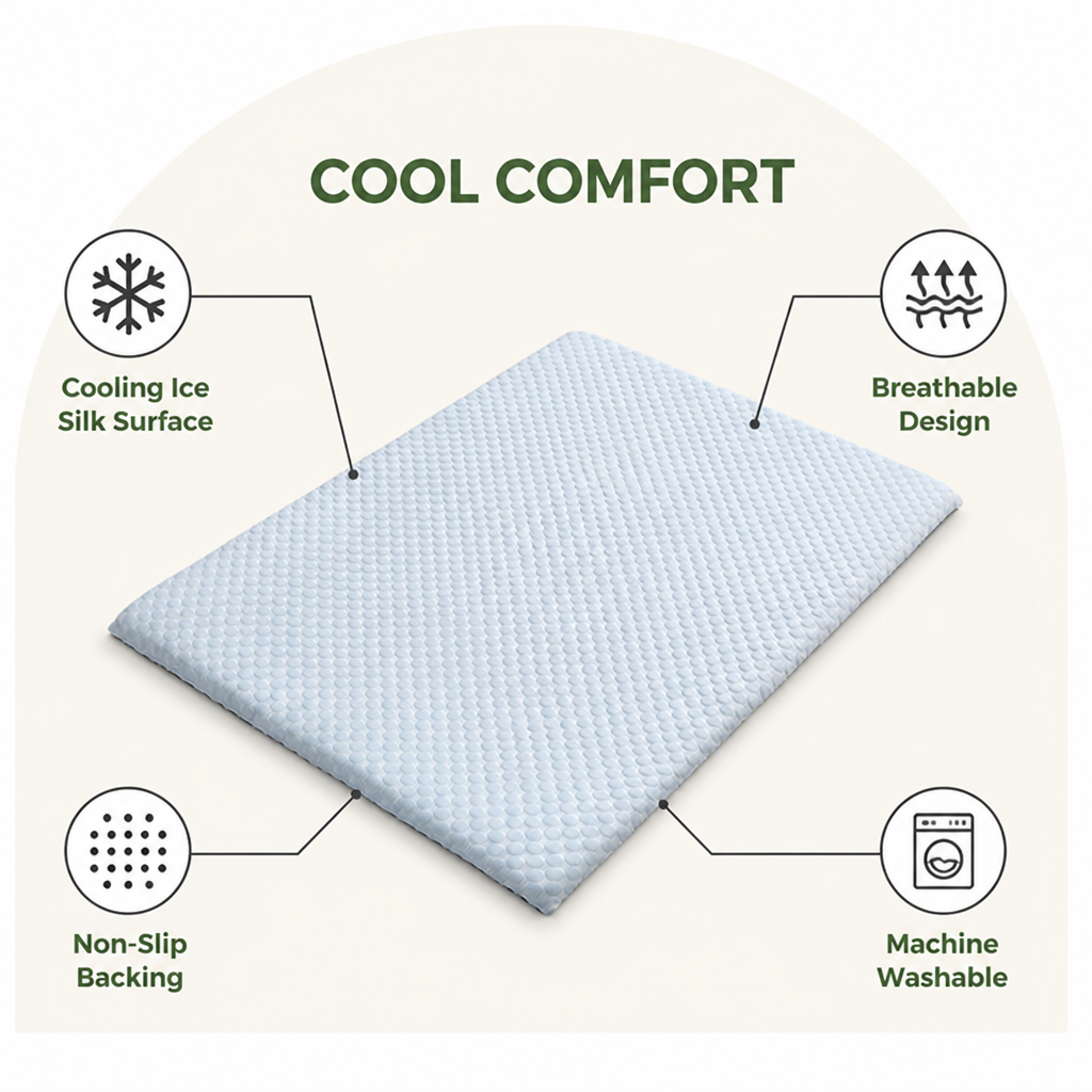 DogBedHouse Ice Silk Cooling & Non-Slip Pet Mat