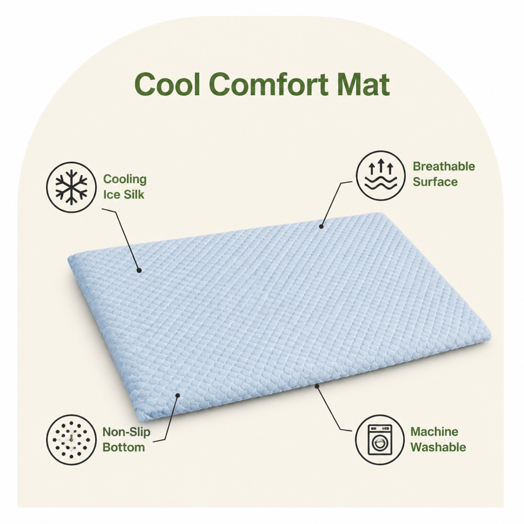 DogBedHouse Ice Silk Cooling & Non-Slip Pet Mat