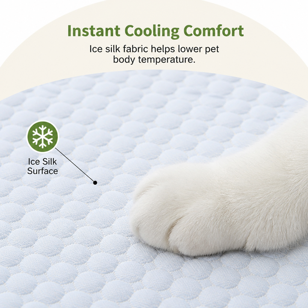 DogBedHouse Ice Silk Cooling & Non-Slip Pet Mat