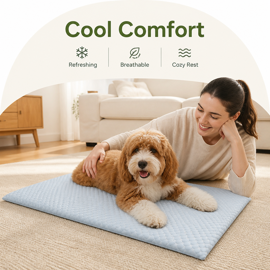 DogBedHouse Ice Silk Cooling & Non-Slip Pet Mat