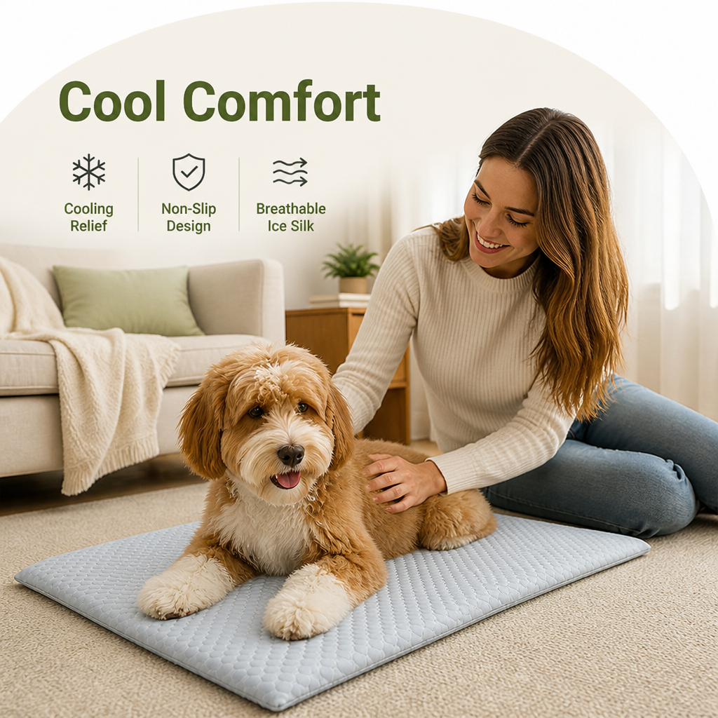 DogBedHouse Ice Silk Cooling & Non-Slip Pet Mat