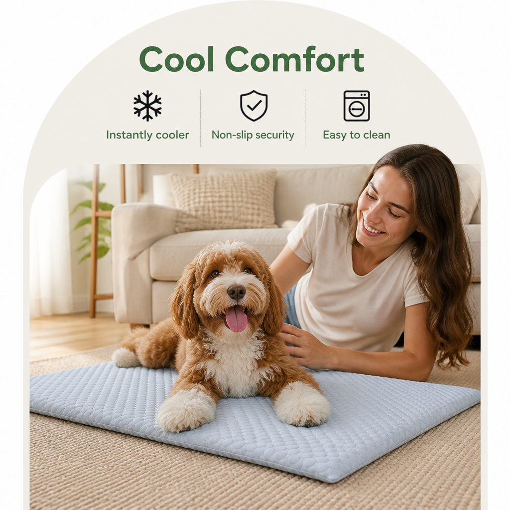 DogBedHouse Ice Silk Cooling & Non-Slip Pet Mat