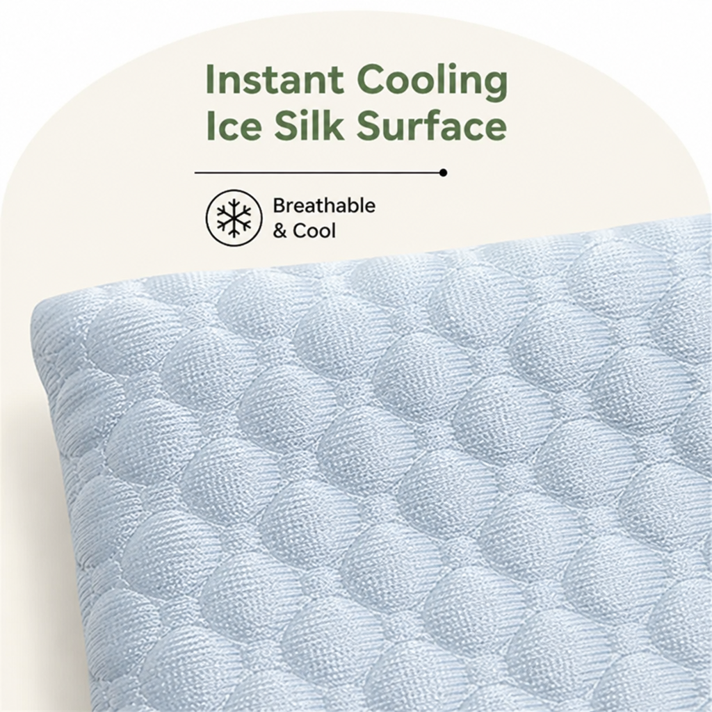 DogBedHouse Ice Silk Cooling & Non-Slip Washable Pet Mat