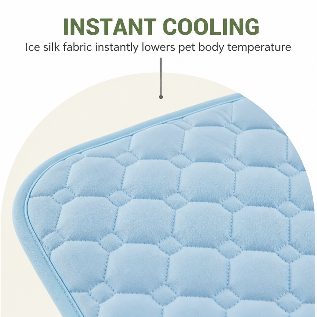 DogBedHouse Ice Silk & Non-Slip Pet Mat (Machine Washable)