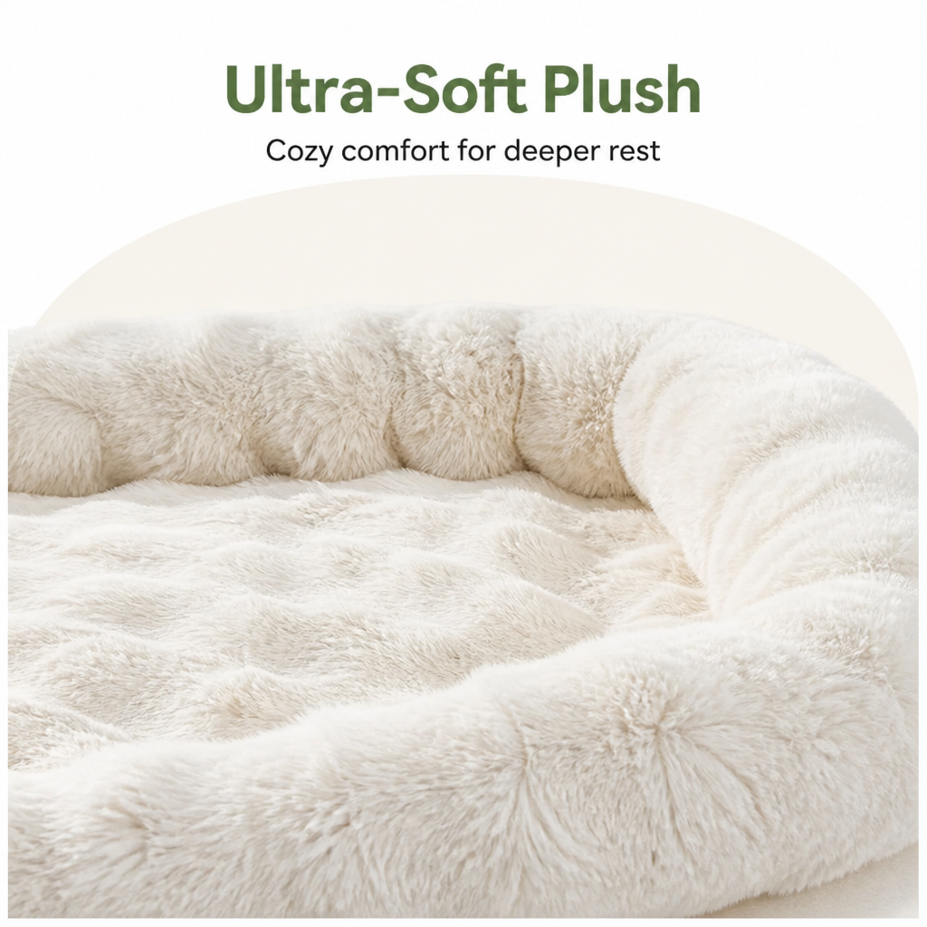 DogBedHouse Imitation Rabbit Fur & Anti-Slip Dog Bed