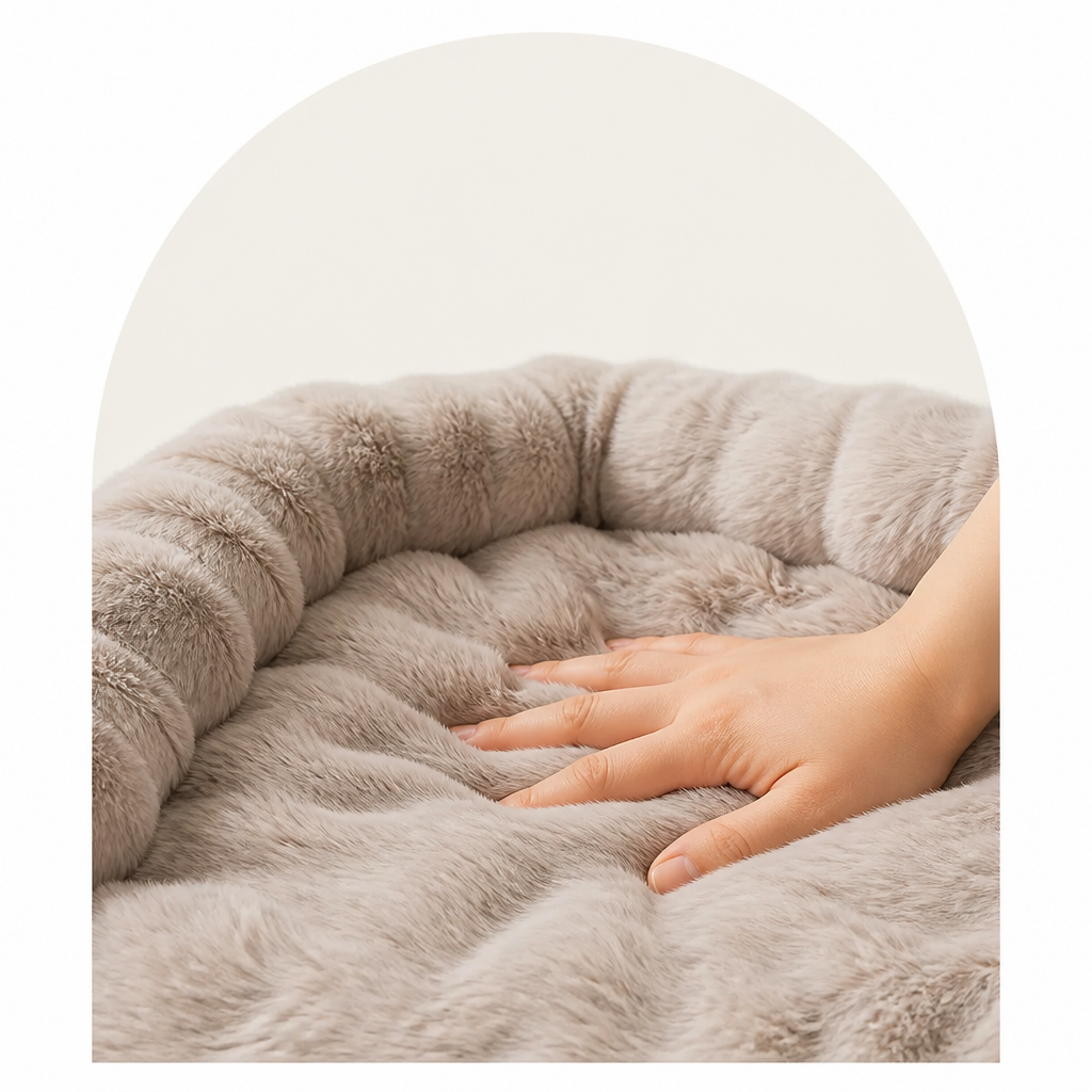 DogBedHouse Imitation Rabbit Fur & Anti-Slip Dog Bed