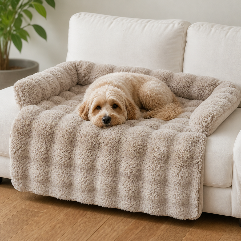 DogBedHouse Imitation Rabbit Fur & Anti-Slip Dog Bed