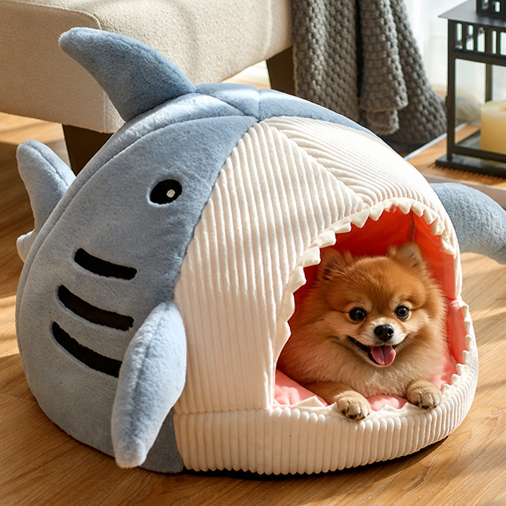 DogBedHouse Insulated Enclosed Plush Cat Bed