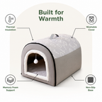DogBedHouse Insulated Memory Foam Enclosed Dog Bed (Removable Cover)