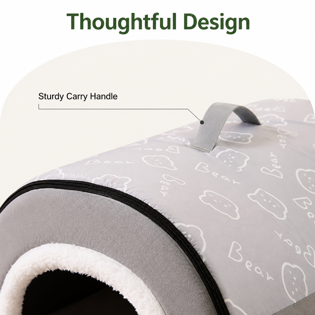 DogBedHouse Insulated Memory Foam Enclosed Dog Bed (Removable Cover)
