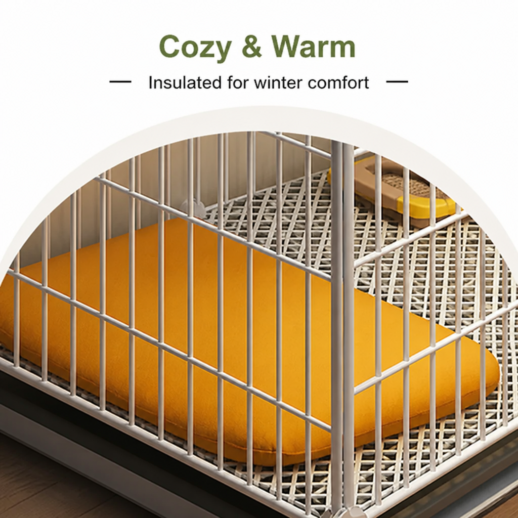 DogBedHouse Insulated & Separate Toilet Small Dog Kennel