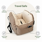 DogBedHouse Integrated Safety Belt & Washable Pet Car Seat (Universal)