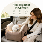 DogBedHouse Integrated Safety Belt & Washable Plush Dog Car Seat (Small Dogs)