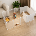 DogBedHouse Integrated Toilet & Modular Dog Playpen (Removable Toilet Tray)