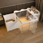 DogBedHouse Integrated Toilet & Modular Dog Playpen (Removable Toilet Tray)