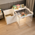 DogBedHouse Integrated Toilet & Modular Dog Playpen (Removable Toilet Tray)