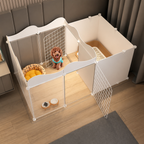 DogBedHouse Integrated Toilet & Modular Dog Playpen (Removable Toilet Tray)