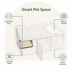 DogBedHouse Integrated Toilet & Modular Dog Playpen (Removable Toilet Tray)