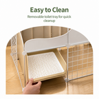 DogBedHouse Integrated Toilet & Modular Dog Playpen (Removable Toilet Tray)