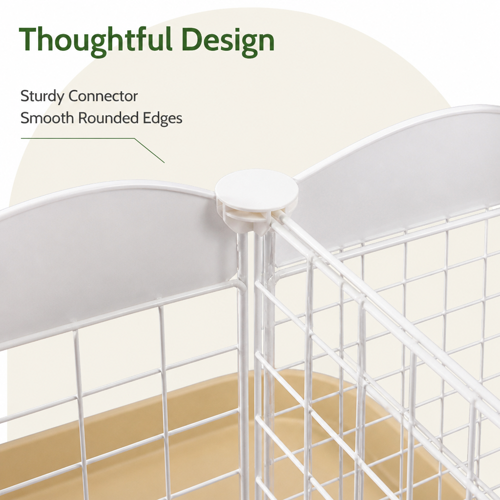 DogBedHouse Integrated Toilet & Modular Dog Playpen (Removable Toilet Tray)
