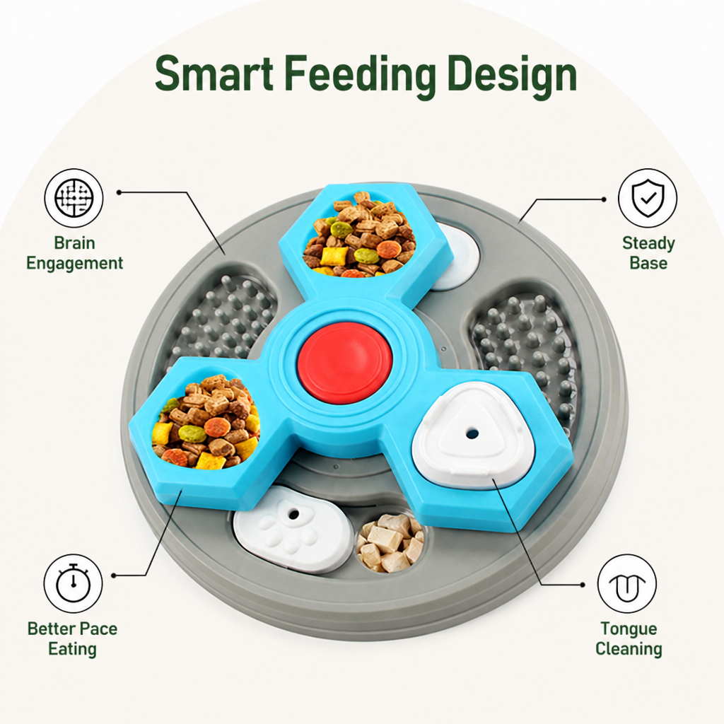 DogBedHouse Interactive Multi-Layer & Non-Slip Slow Feeder Bowl