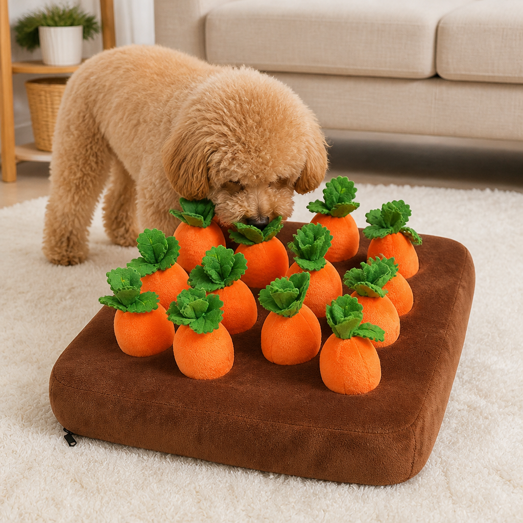 DogBedHouse Interactive Plush Carrot Snuffle Mat